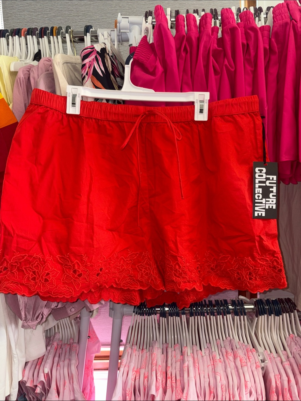 5/$10 Red Lace-Trim Women's Shorts